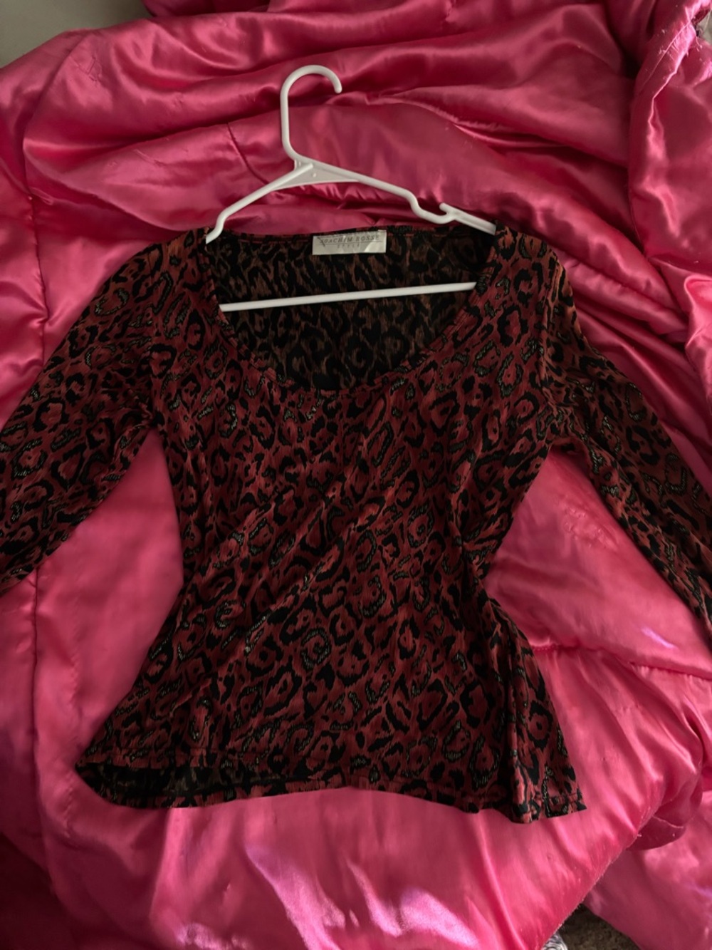 Y2k Joachim Bosse Animal Print Top with Pink Lining